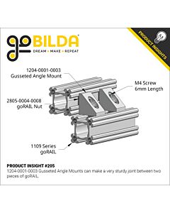 1204 Series Gusseted Angle Mount (1-3) - 2 Pack